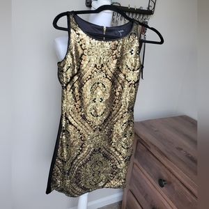 Xoxo black and gold body con dress size 1/2